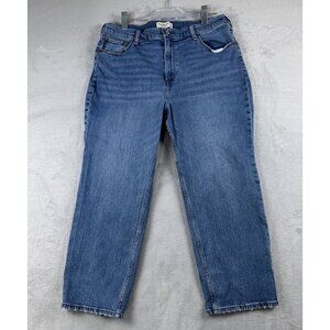 Abercrombie & Fitch Straight Leg Jeans Womens 33/16S The Ankle High Rise Blue